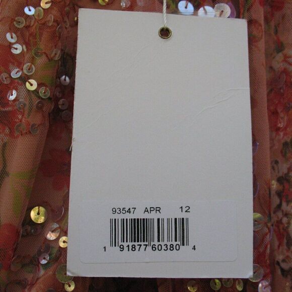 Mac Duggal 93547 Womens FLORAL PRINT SEQUINED PUFF SLEEVE GOWN - Picture 14 of 14